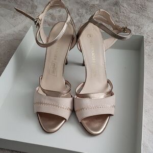 Peter Kaiser Rose Gold Open-Toe Ankle Strap Heels